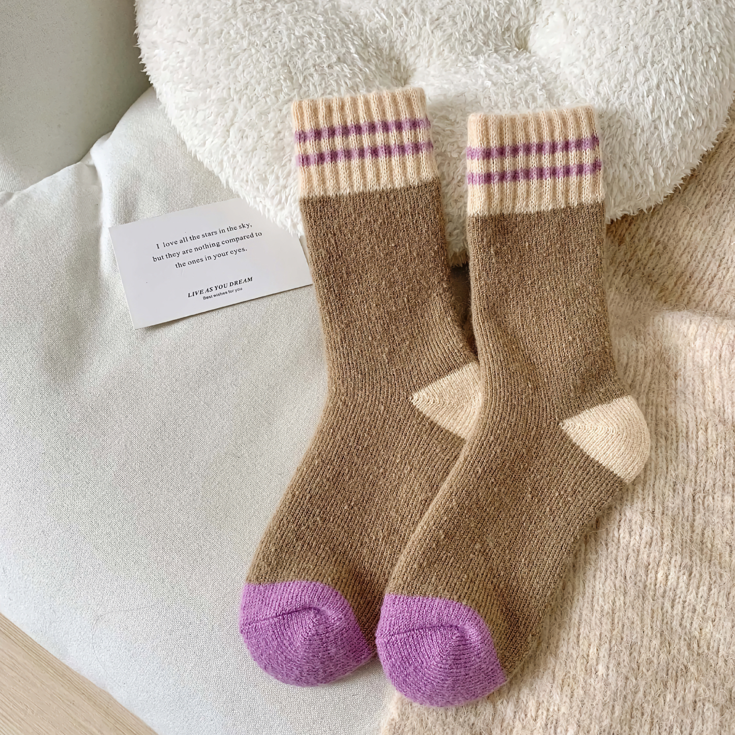 Thick Wool Socks- Lilac