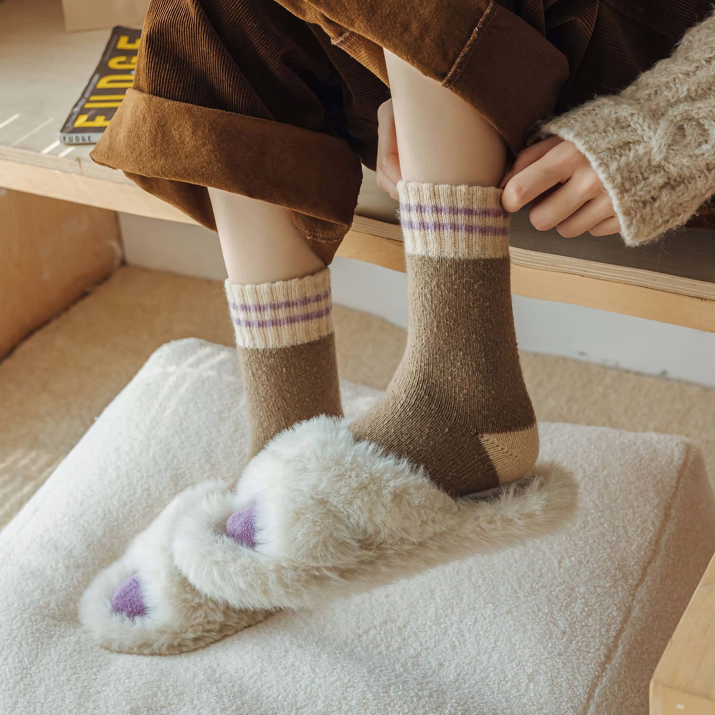 Thick Wool Socks- Lilac