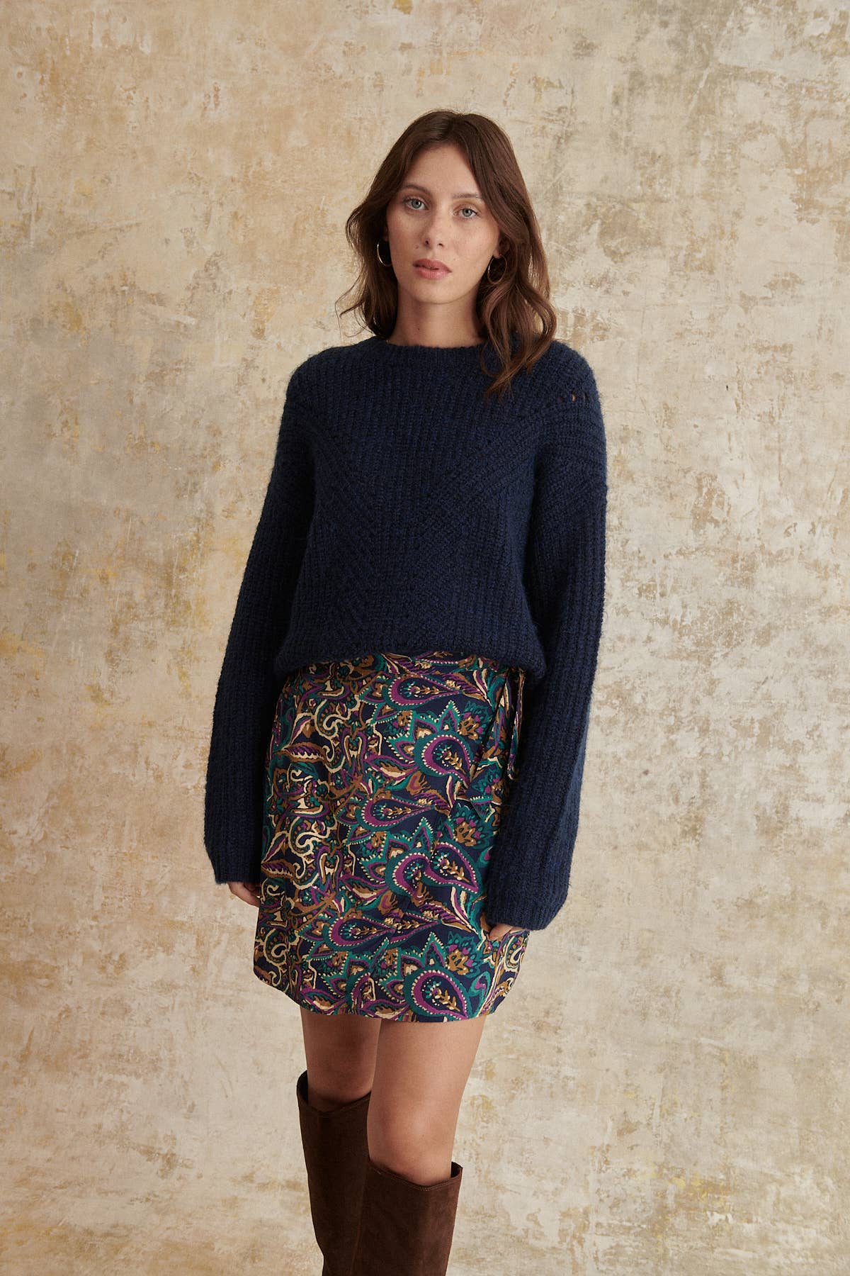 Navy Chunky Knit Jumper