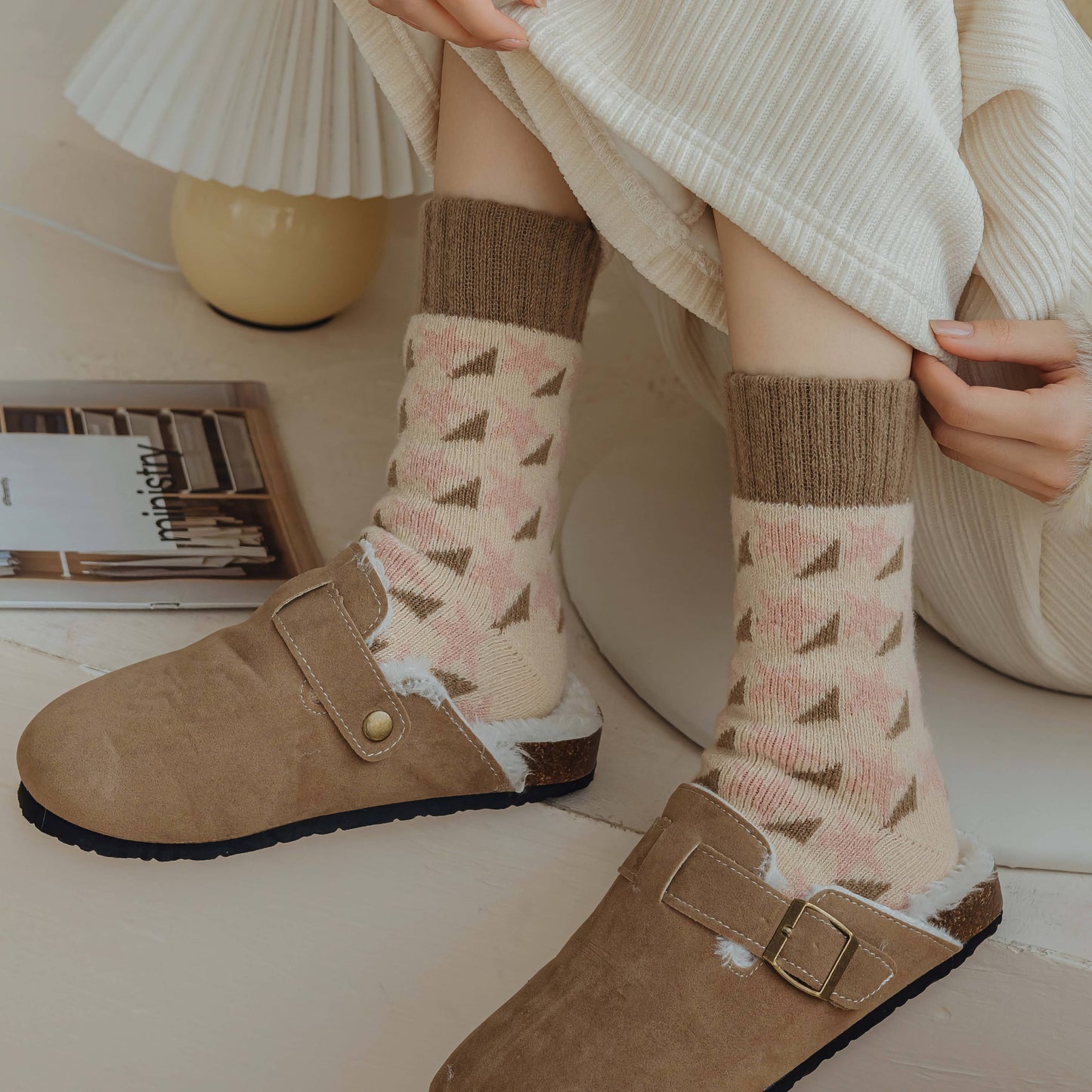 Thick Wool Socks- Pink