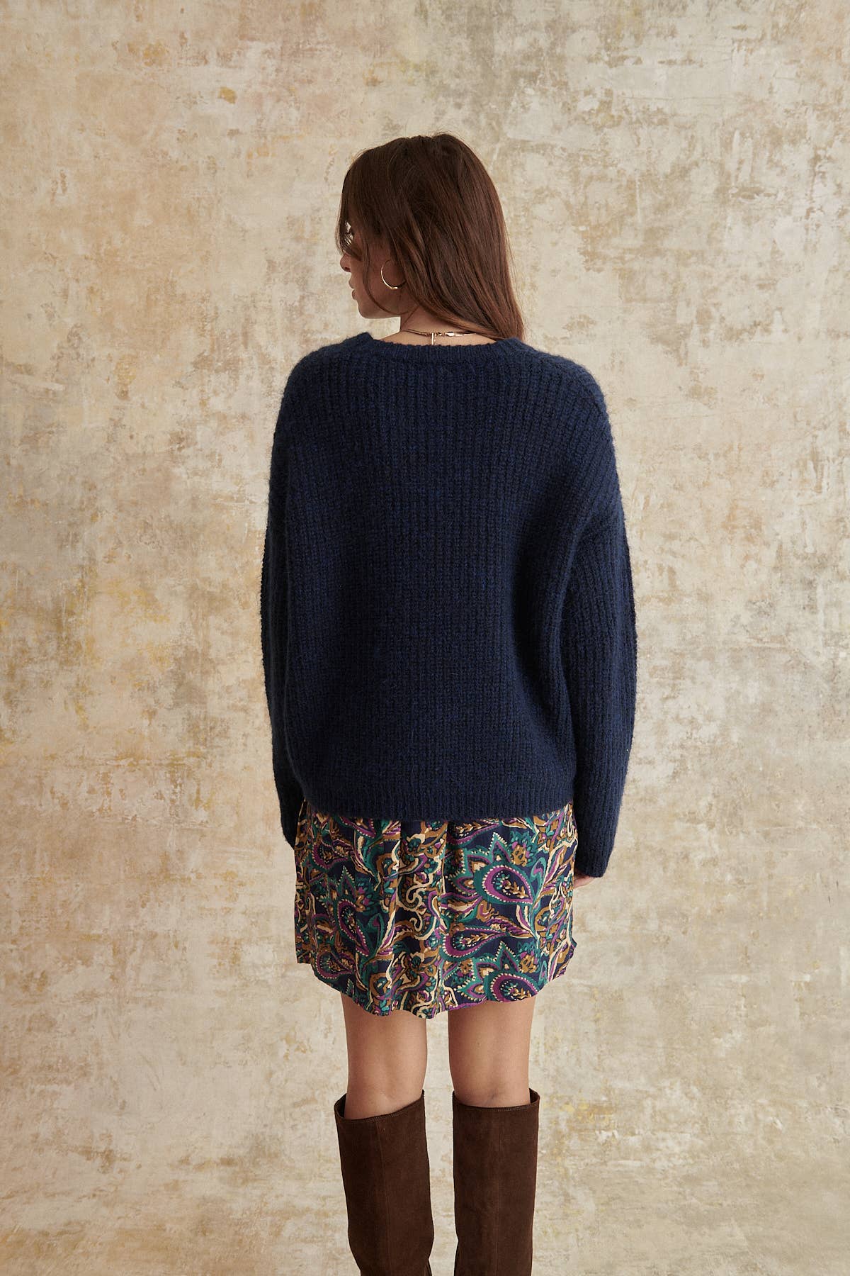 Navy Chunky Knit Jumper