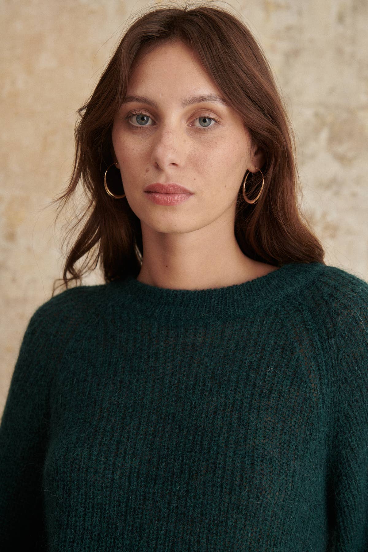 Green Buttoned Mohair Sweater