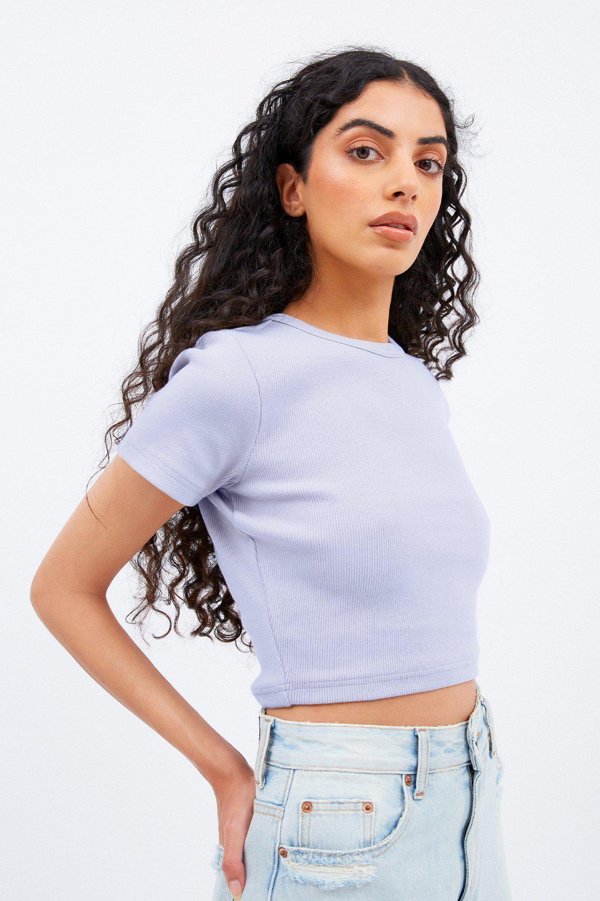 Nina Rib Tee ~ Lilac