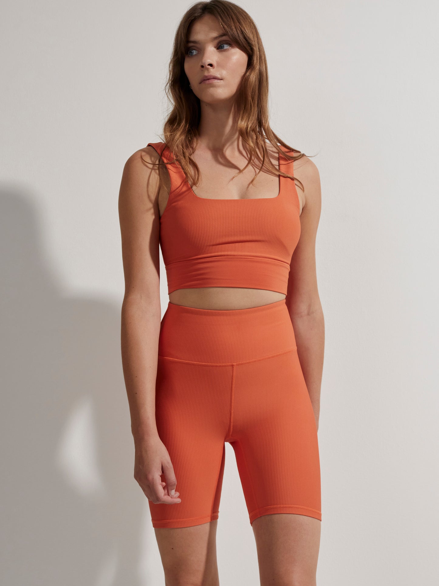 Let's Move Rib Short ~ Orange Rust